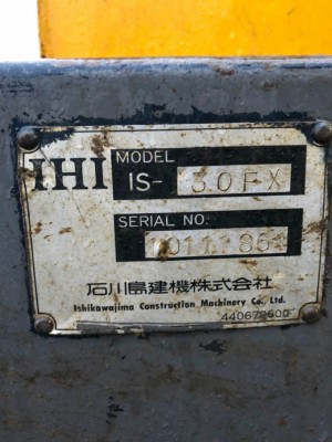 IHI IS-30FX 10111861 used BACKHOE |KHS japan