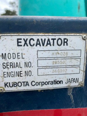 KUBOTA KX-026 10550 used BACKHOE |KHS japan
